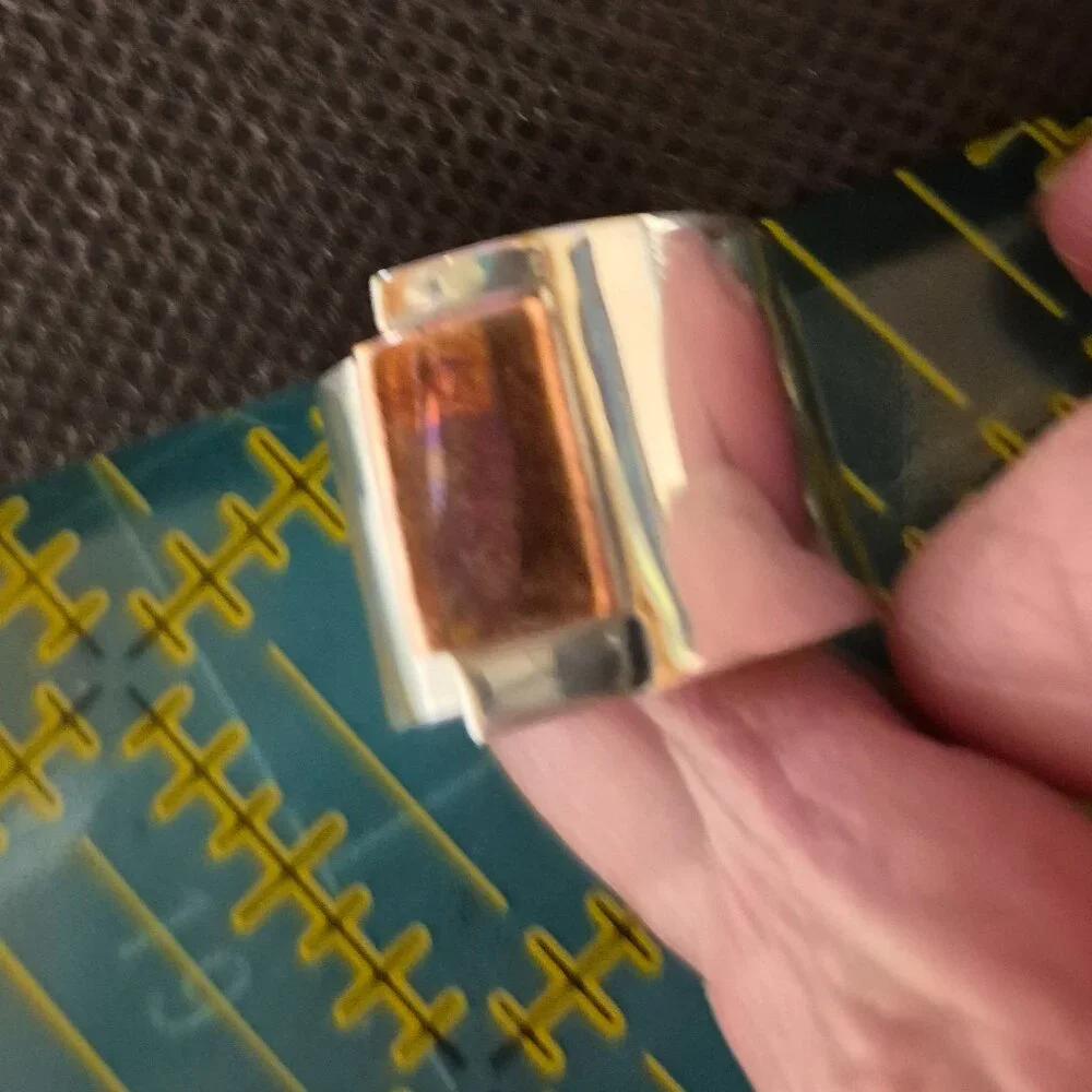 STERLING SILVER Adjustable RING with Copper Accent on front.. - Picture 7 of 8